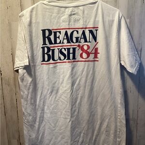 Lrg White Short Sleeve Tee with Reagan Bush '84 Design